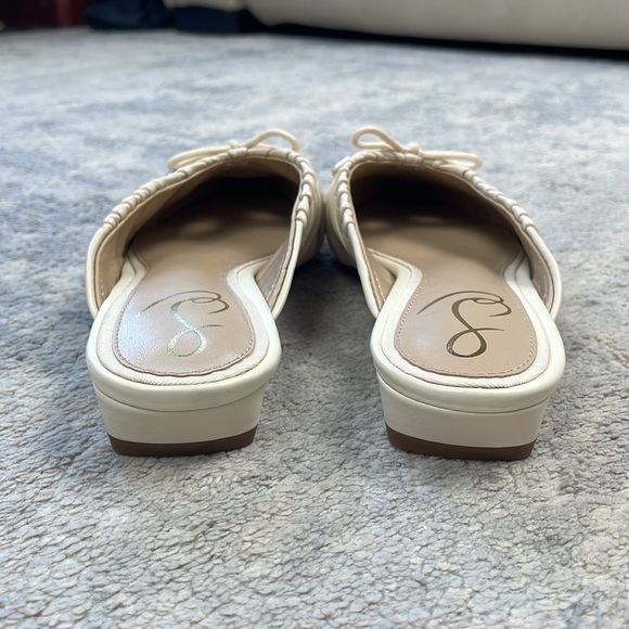New Sam Edelman Julia Ruched Pointed Toe Flats Ivory Marfil Balletcore Sz 5.5 - Picture 8 of 12